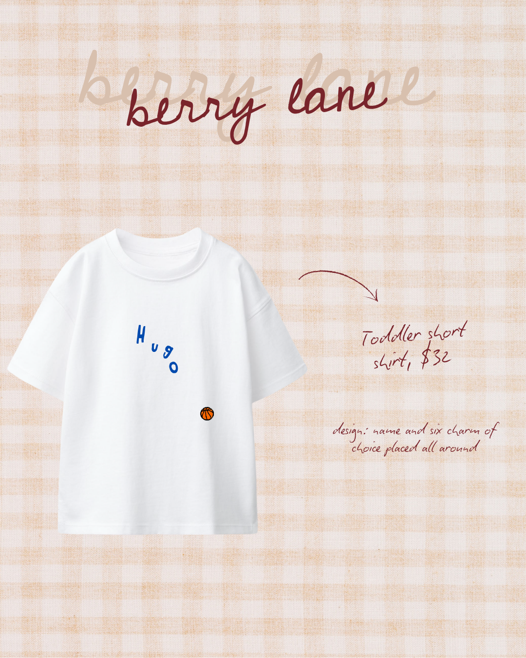Toddler name short sleeve tee
